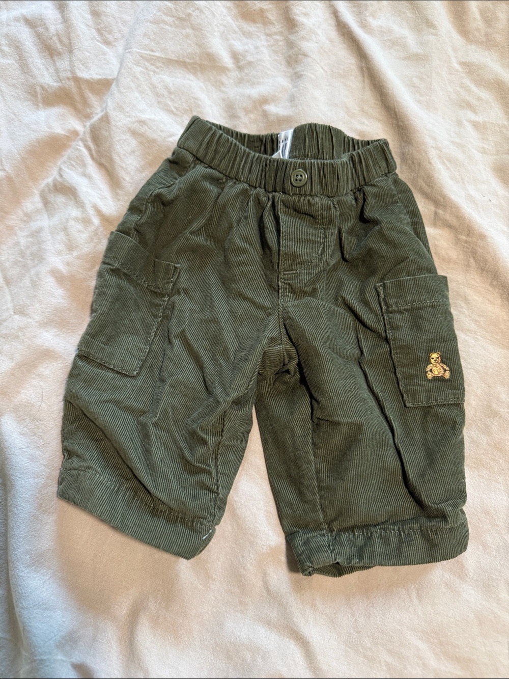 GAP Olive Corduroy Cargo Pants with Pocket Patch